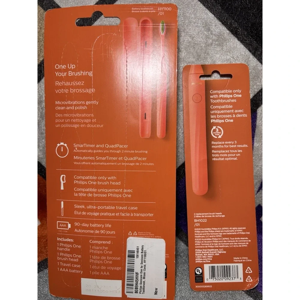 Philips Sonicare Battery Toothbrush, Miami Coral, and Extra Replacement Heads